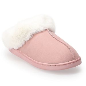 Cozy LC Lauren Conrad Faux Fur Clog Slippers.